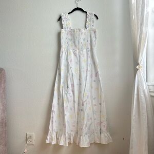 GANNI seashell printed cotton midi dress NWOT
